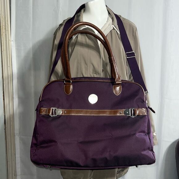 Chaps  - 1978 style Travel Weekender Tote purple. - Picture 1 of 16